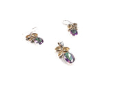 Set Bijuterii din Argint 925 - Cercei, Pandantiv - Citrin - Violet