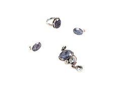 Set Bijuterii din Argint 925 - Cercei, Inel, Pandantiv - Aquamarine - Marime 8 / Reglabil - Albastru