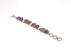 Bratara din Argint 925 - cu Perla Sidefata, Charoite - Reglabila - 200mm x 20mm - Alb, Verde