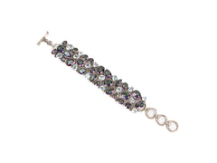 Bratara din Argint 925 - cu Topaz Mistic, Aquamarine - Reglabila - 200mm x 25mm - Bleu