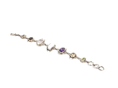 Bratara din Argint 925 - cu Citrin, Perla Sidefata - Reglabila - 200mm x 15mm - Multicolor