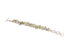 Bratara din Argint 925 - cu Aventurin, Peridot, Perla Sidefata - Reglabila - 200mm x 15mm - Verde