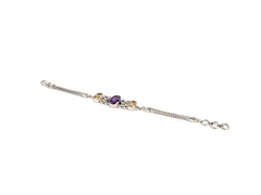 Bratara din Argint 925 - cu Citrin, Aquamarine - Reglabila - 200mm x 10mm - Multicolor