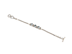 Bratara din Argint 925 - cu Aquamarine - Reglabila - 190mm x 10mm - Bleu