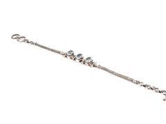 Bratara din Argint 925 - cu Aquamarine - Reglabila - 190mm x 10mm - Bleu