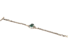 Bratara din Argint 925 - cu Smarald - Reglabila - 190mm x 10mm - Verde