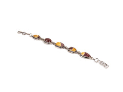 Bratara din Argint 925 - cu Jasp mookaite - Reglabila - 200mm x 15mm - Maro