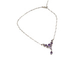 Lantisor din Argint 925 - cu Ametist - Reglabila - 550mm x 30mm - Violet