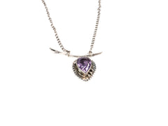 Lantisor din Argint 925 - cu Ametist - Reglabila - 550mm x 20mm - Violet