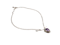 Lantisor din Argint 925 - cu Ametist - Reglabila - 550mm x 20mm - Violet