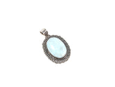 Pandantiv din Argint 925 cu Larimar Bleu - 40mm x 30mm