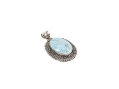 Pandantiv din Argint 925 cu Larimar Bleu - 40mm x 30mm