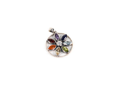 Pandantiv din Argint 925 cu Peridot, Citrin, Aquamarine Multicolor #1 - 25mm x 25mm