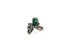 Inel din Argint 925 cu Malachit Verde - Marime 9