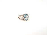 Inel din Argint 925 cu Aquamarine Albastru - Marime 9