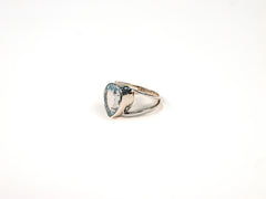 Inel din Argint 925 cu Aquamarine Albastru - Marime 9