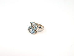 Inel din Argint 925 cu Aquamarine Albastru - Marime 9