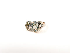 Inel din Argint 925 cu Ametist Verde - Marime 9