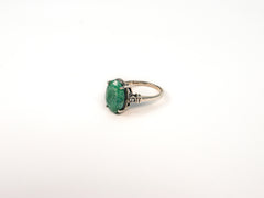 Inel din Argint 925 cu Smarald Verde - Marime 8