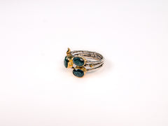 Inel din Argint 925 cu Smarald Verde - Marime 9