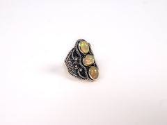 Inel din Argint 925 cu Opal Multicolor - Marime 9 si 10