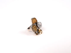 Inel din Argint 925 cu Cuart si Citrin Multicolor - Marime 8.5