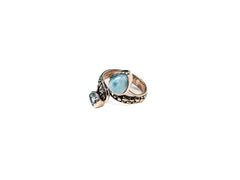 Inel din Argint 925 cu Larimar si Topaz Albastru - Marime 7