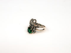 Inel din Argint 925 cu Marcasite Verde - Marime 9