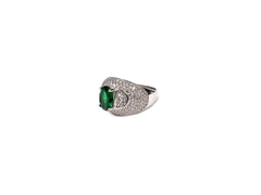 Inel din Argint 925 cu Zirconia Verde #2 - Marime 6.5 si 7,5