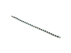Bratara din Argint 925 - cu Malachit - Fixa - 180mm x 5mm - Verde