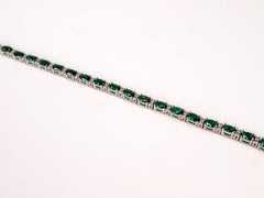 Bratara din Argint 925 - cu Smarald - Fixa - 190mm x 5mm - Verde