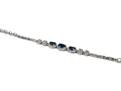 Bratara din Argint 925 - cu Safir - Fixa - 190mm x 10mm - Albastru