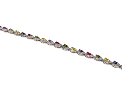 Bratara din Argint 925 - cu Zirconia - Reglabila - 190mm x 5mm - Multicolor