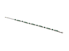 Bratara din Argint 925 - cu Smarald - Reglabila - 210mm x 5mm - Verde