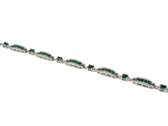 Bratara din Argint 925 - cu Smarald - Reglabila - 210mm x 5mm - Verde