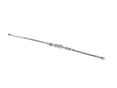 Bratara din Argint 925 - cu Zirconia - Reglabila - 190mm x 10mm - Albastru #2