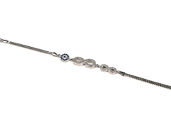 Bratara din Argint 925 - cu Zirconia - Reglabila - 190mm x 10mm - Albastru #2