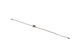 Bratara din Argint 925 - cu Zirconia - Reglabila - 210mm x 5mm - Roșu