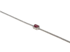 Bratara din Argint 925 - cu Zirconia - Reglabila - 210mm x 5mm - Roșu