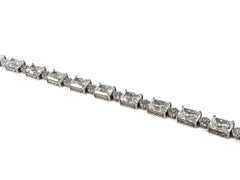 Bratara din Argint 925 - cu Moissanite - Fixa - 190mm x 6mm - Incolor