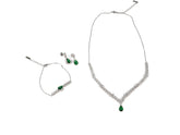 Set Bijuterii din Argint 925 - Cercei, Lant, Bratara - Zirconia - Argintiu