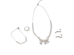 Set Bijuterii din Argint 925 - Cercei, Inel, Lant, Bratara - Zirconia - Marime 7.5 - Argintiu #2