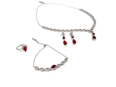 Set Bijuterii din Argint 925 - Cercei, Inel, Lant, Bratara - Zirconia - Marime 6 - Argintiu #2