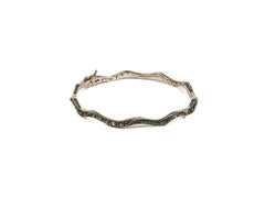 Bratara din Argint 925 - cu Marcasite - Fixa - 60 Q x 2mm - Verde