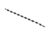 Bratara din Argint 925 - cu Marcasite - Fixa - 190mm x 7mm - Albastru