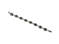 Bratara din Argint 925 - cu Marcasite - Fixa - 170mm x 10mm - Albastru #2