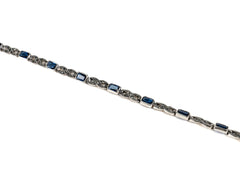 Bratara din Argint 925 - cu Marcasite - Fixa - 190mm x 5mm - Albastru #4