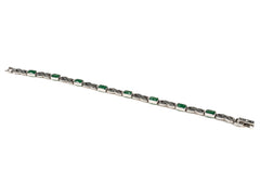 Bratara din Argint 925 - cu Marcasite - Fixa - 190mm x 5mm - Verde