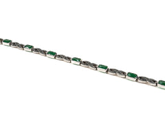 Bratara din Argint 925 - cu Marcasite - Fixa - 190mm x 5mm - Verde