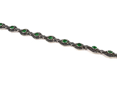 Bratara din Argint 925 - cu Marcasite - Fixa - 175mm x 8mm - Verde
